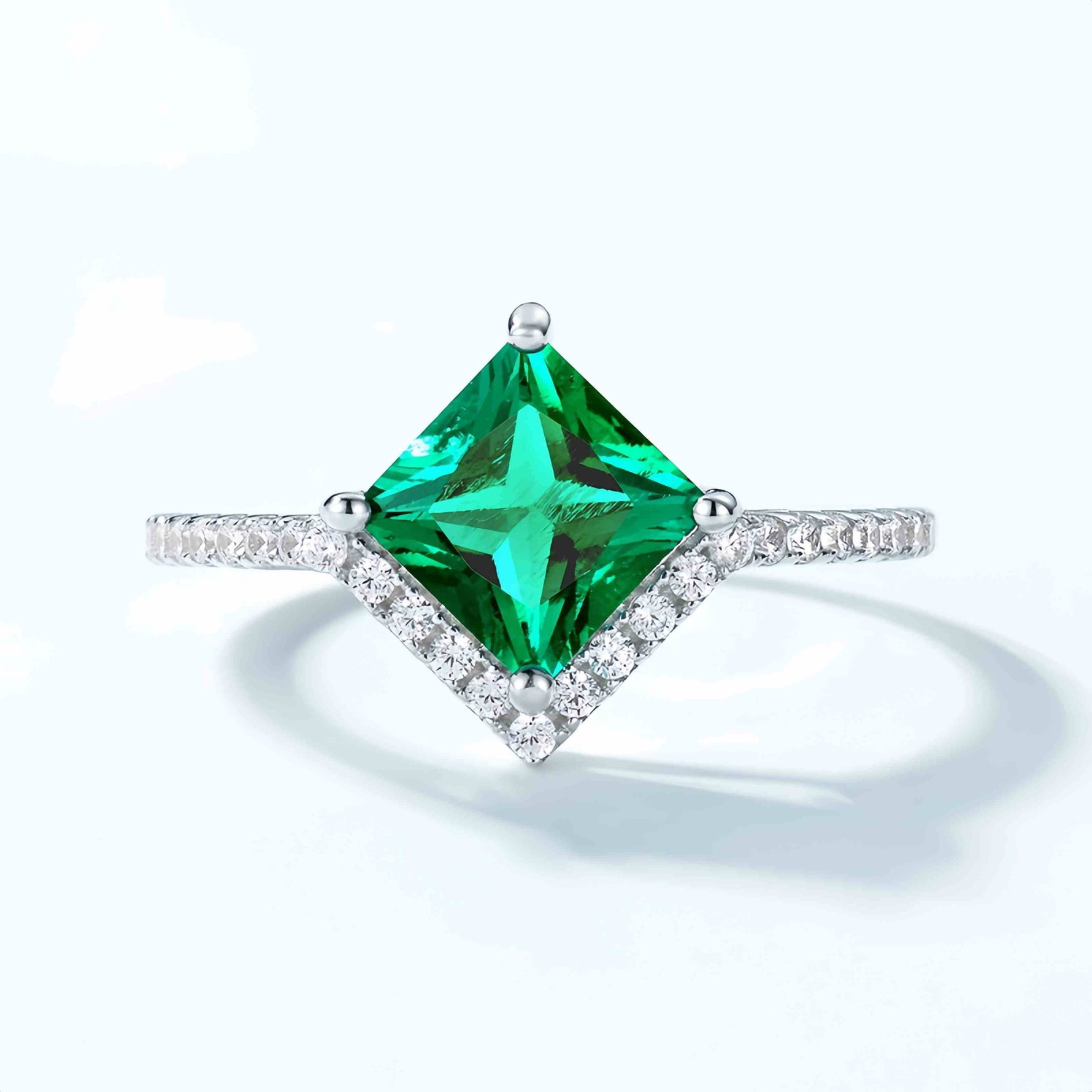 Emerald Ring with Diamond Accents – Minerva Jewelry - Minerva Jewelry