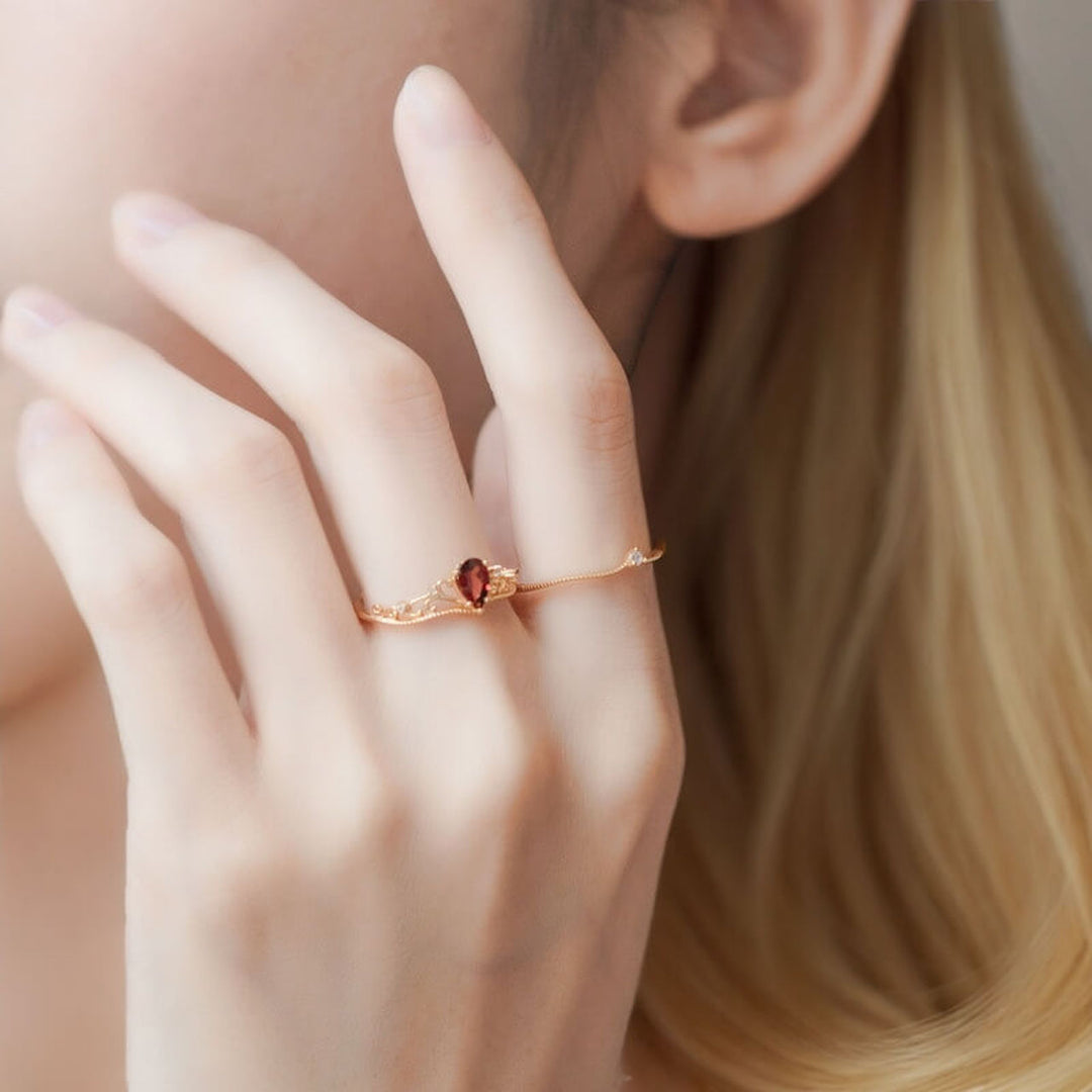 Garnet Ring - Love - Minerva Jewelry