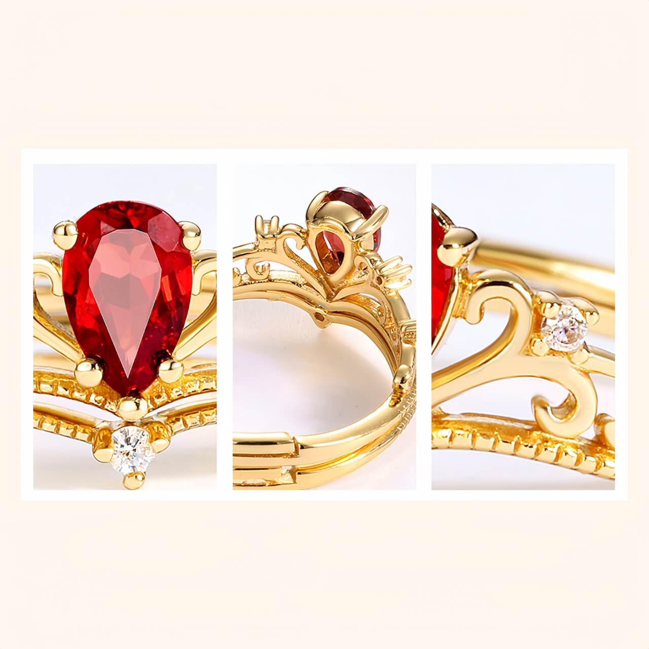 Garnet Ring - Love - Minerva Jewelry