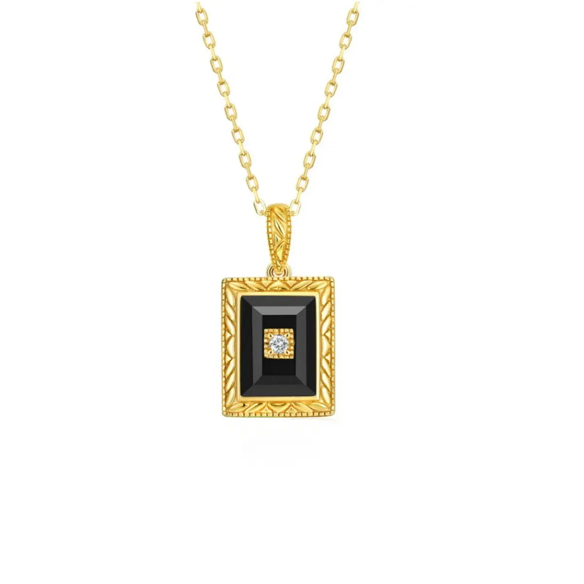 Geometric Black Onyx Pendant