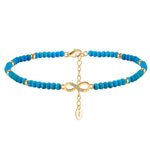 Infinity Bracelets Turquoise 14kt Yellow Gold Vermeil- Minerva Jewelry