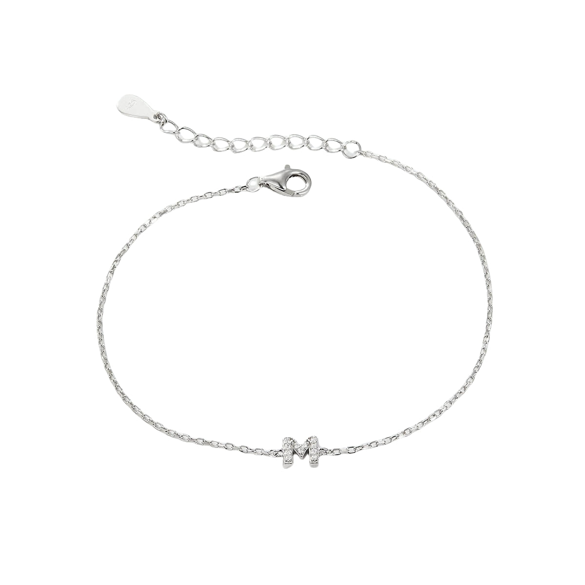 Initial Letter Bracelet（Silver） - Minerva Jewelry