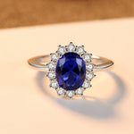 Lady Diana Ring -  Sapphire Ring With Diamonds - Minerva Jewelry