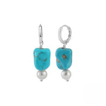 Large Turquoise Earrings 925 Sterling Silver- Minerva Jewelry