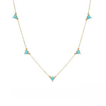 Marquise Diamond Necklace with Turquoise Necklace - Minerva Jewelry