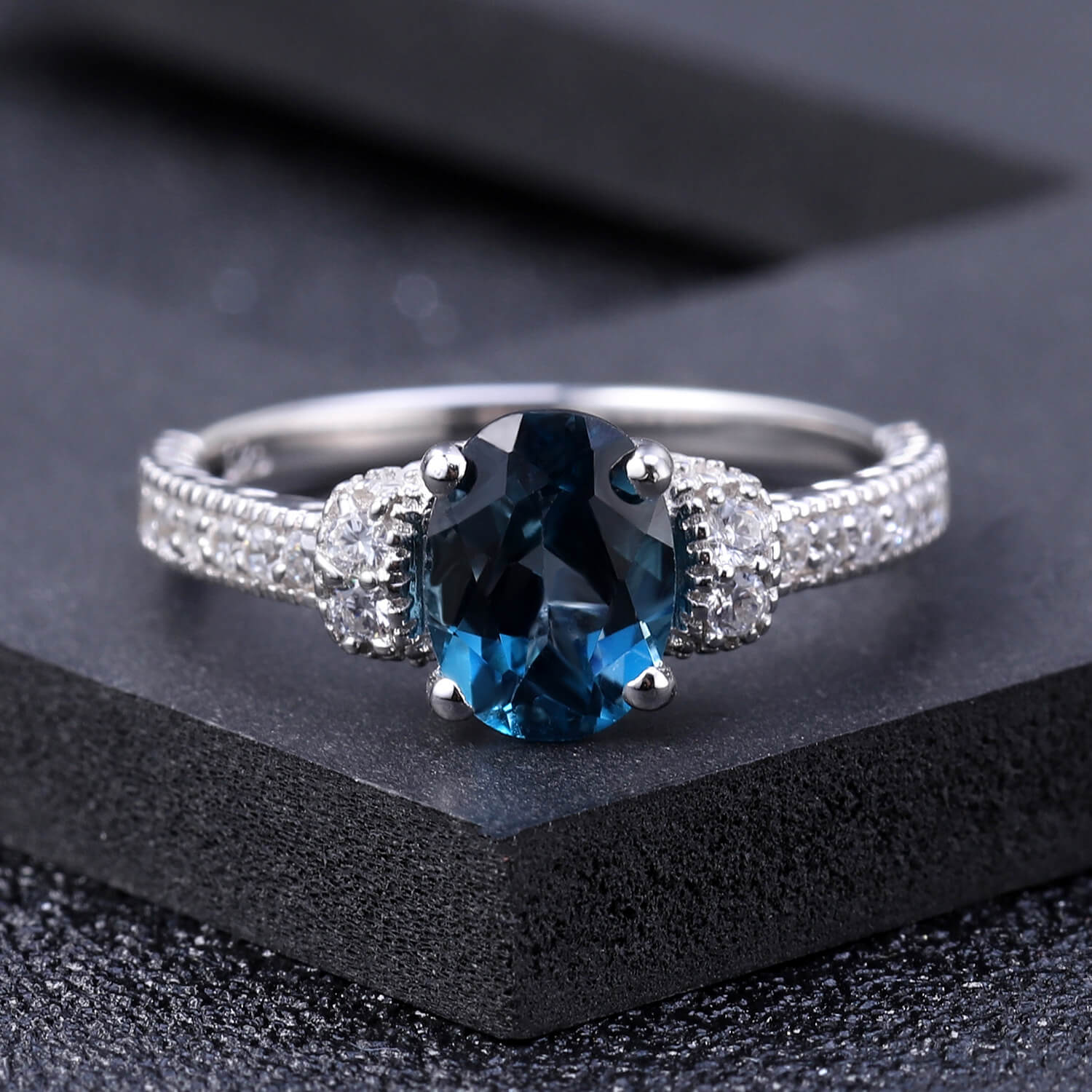 London Blue Topaz Ring - Minerva Jewelry