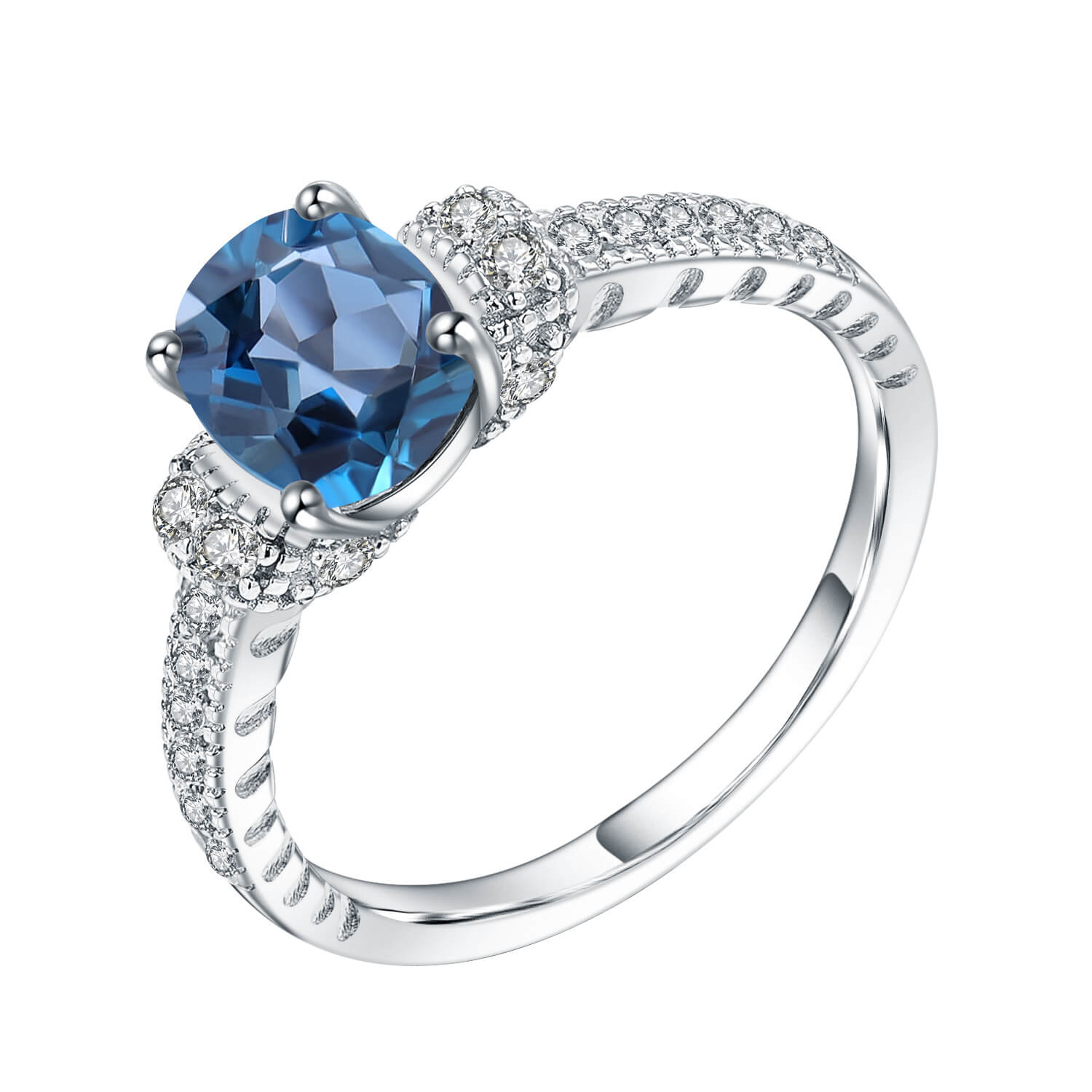 London Blue Topaz Ring - Minerva Jewelry