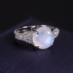 Milky Blue Moonstone Ring - Minerva Jewelry