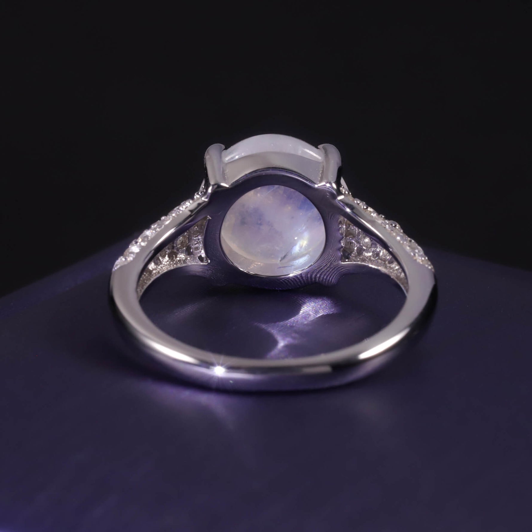 Milky Blue Moonstone Ring - Minerva Jewelry