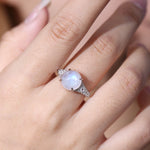 Milky Blue Moonstone Ring - Minerva Jewelry