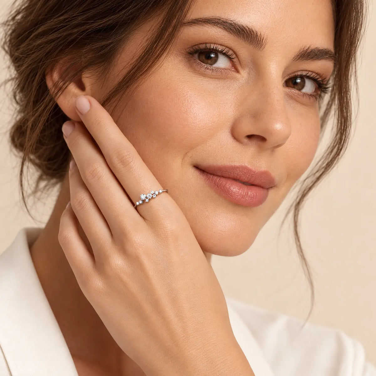 Moissanite Cluster Ring – Whispered Promise