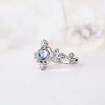 Moonstone Crescent Moon Adjustable Rings - Minerva Jewelry