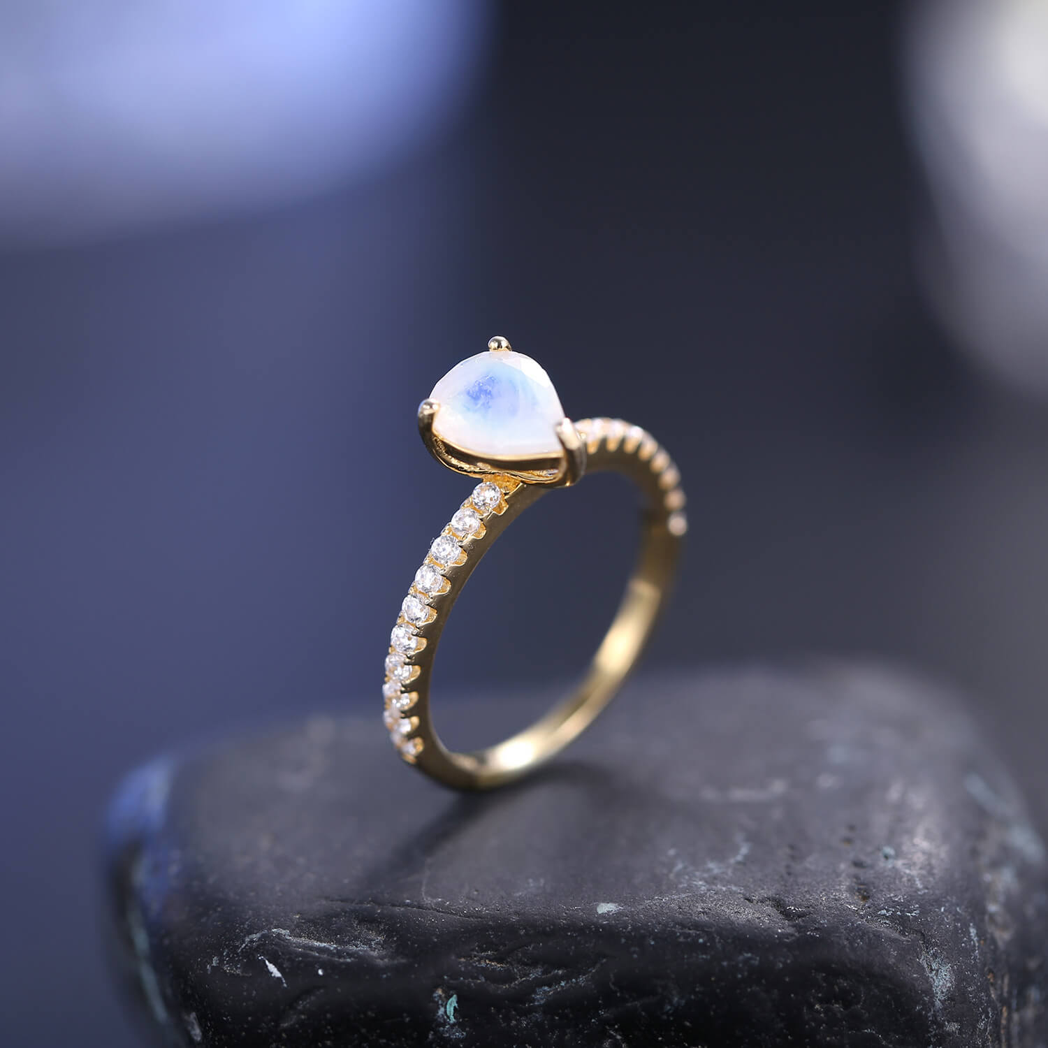 Moonstone Crystal Ring - Minerva Jewelry