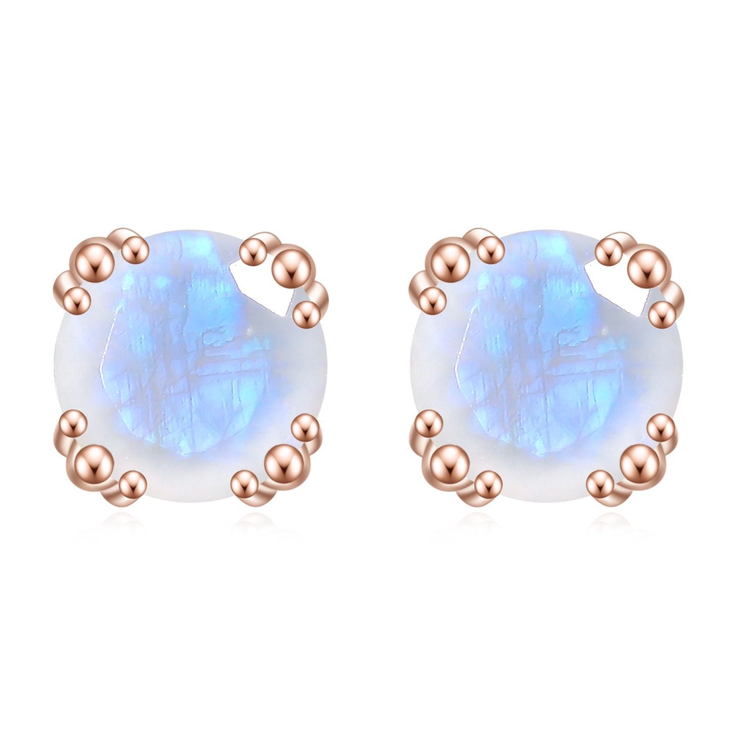 Moonstone Earrings Sumptuousness Studs - Minerva Jewelry