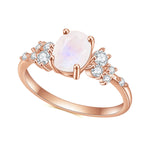 Moonstone Ring Jewelry 14k Rose Gold- Minerva Jewelry