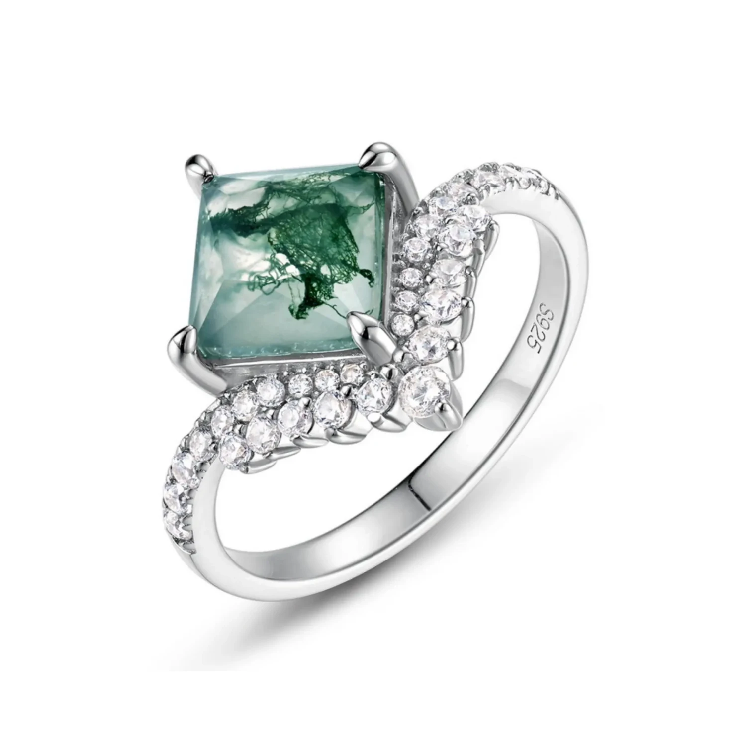 Moss Agate Ring Cushion