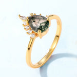 Moss Agate Ring Set - Minerva Jewelry