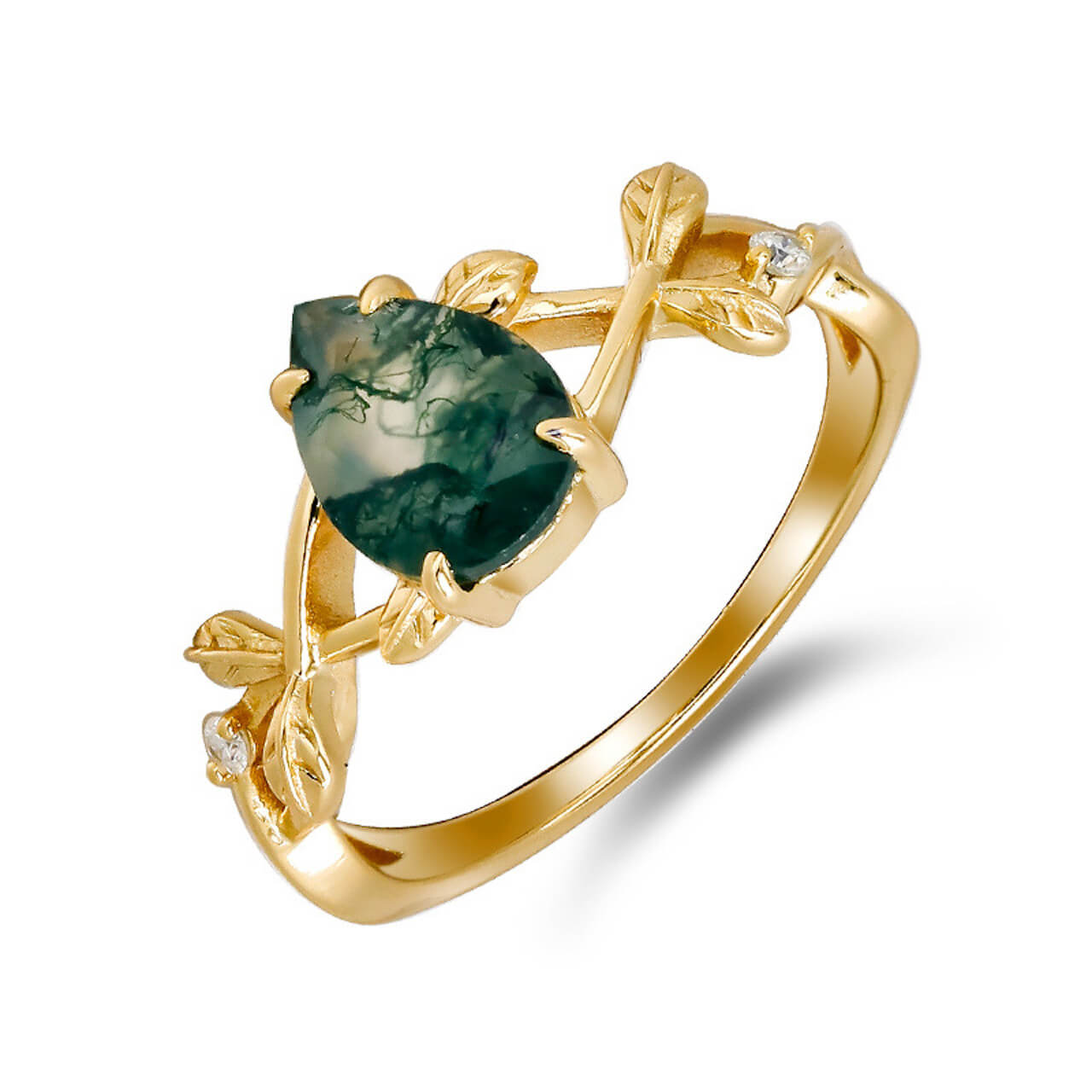 Moss Agate Ring - Minerva Jewelry