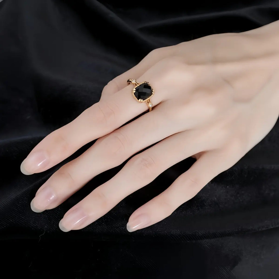 Natural Black Onyx Ring