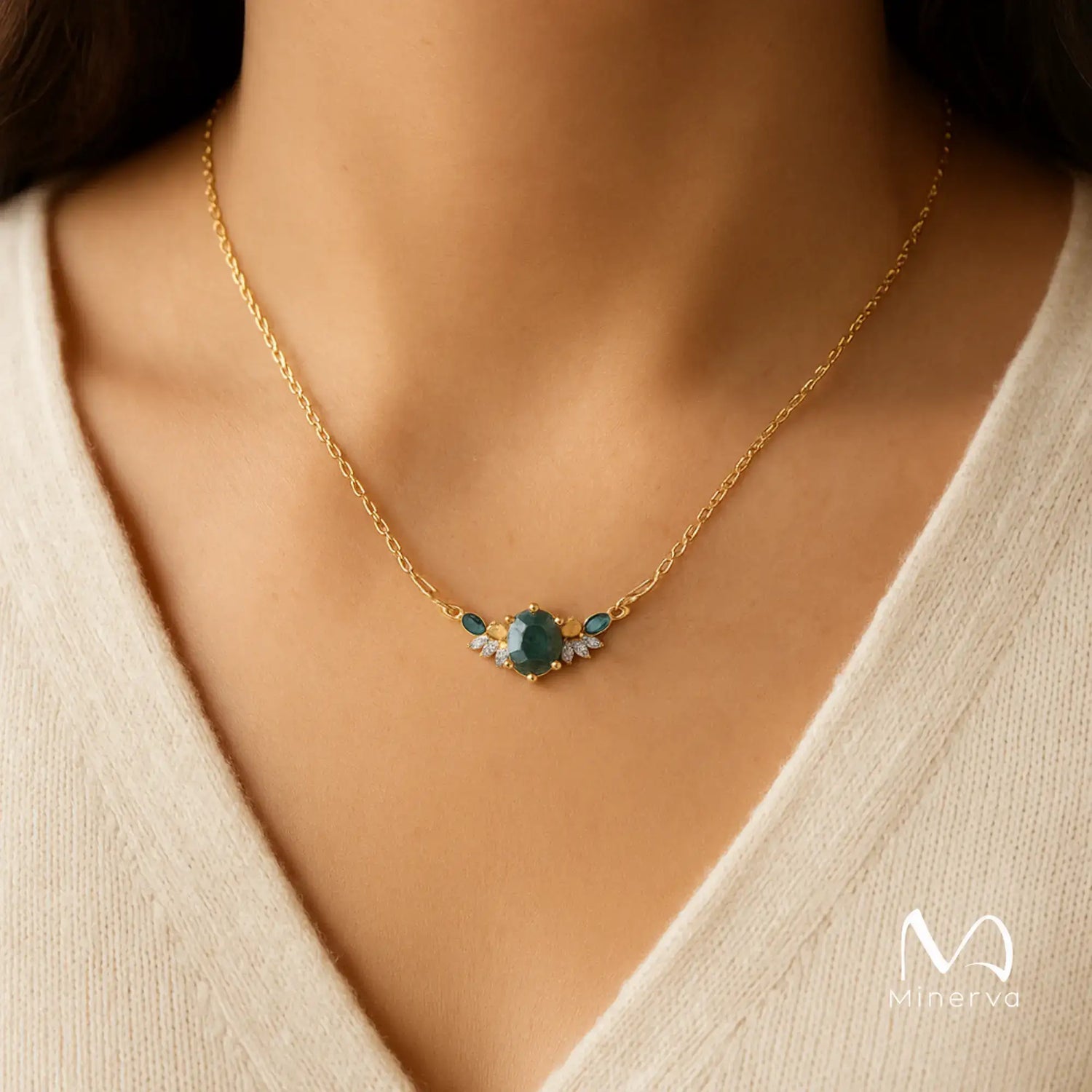 Natural Moss Agate Necklace