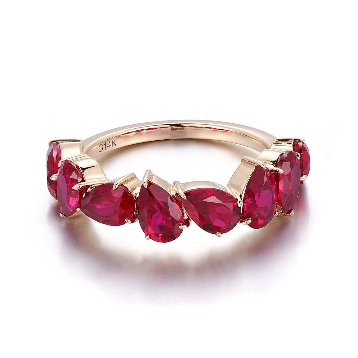 Gold ruby diamond jewelry ring representing courage, prosperity and radiant beauty.