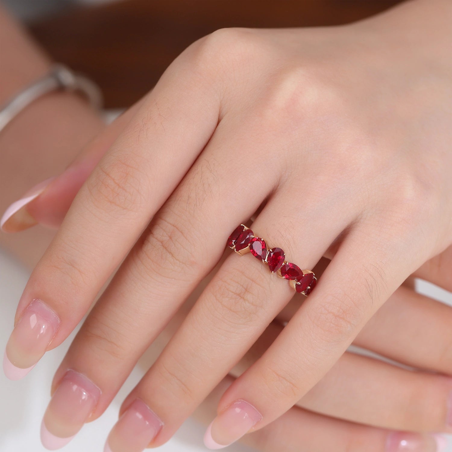 Natural Ruby Diamond Ring - Gold