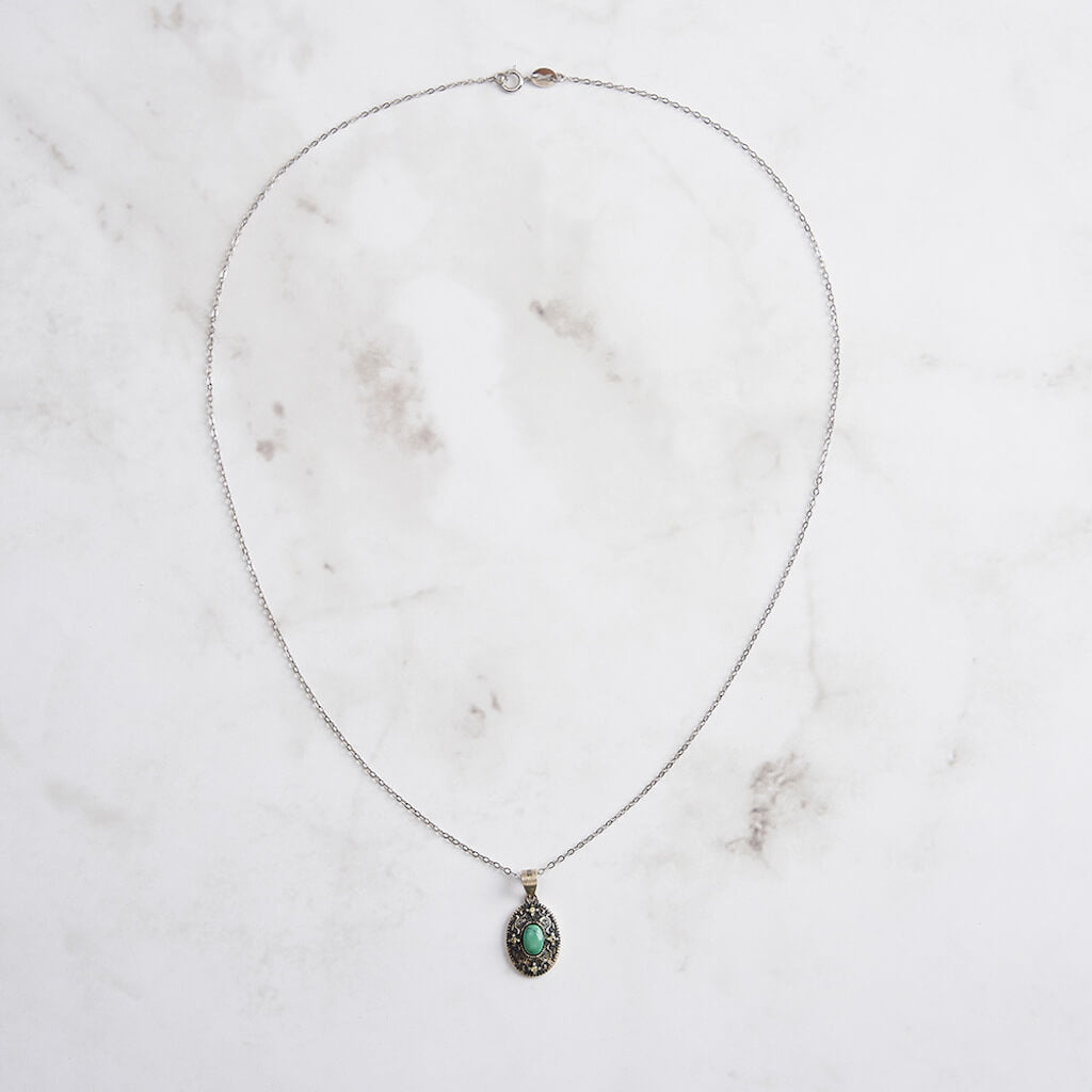 Necklace With Turquoise Pendant - Minerva Jewelry