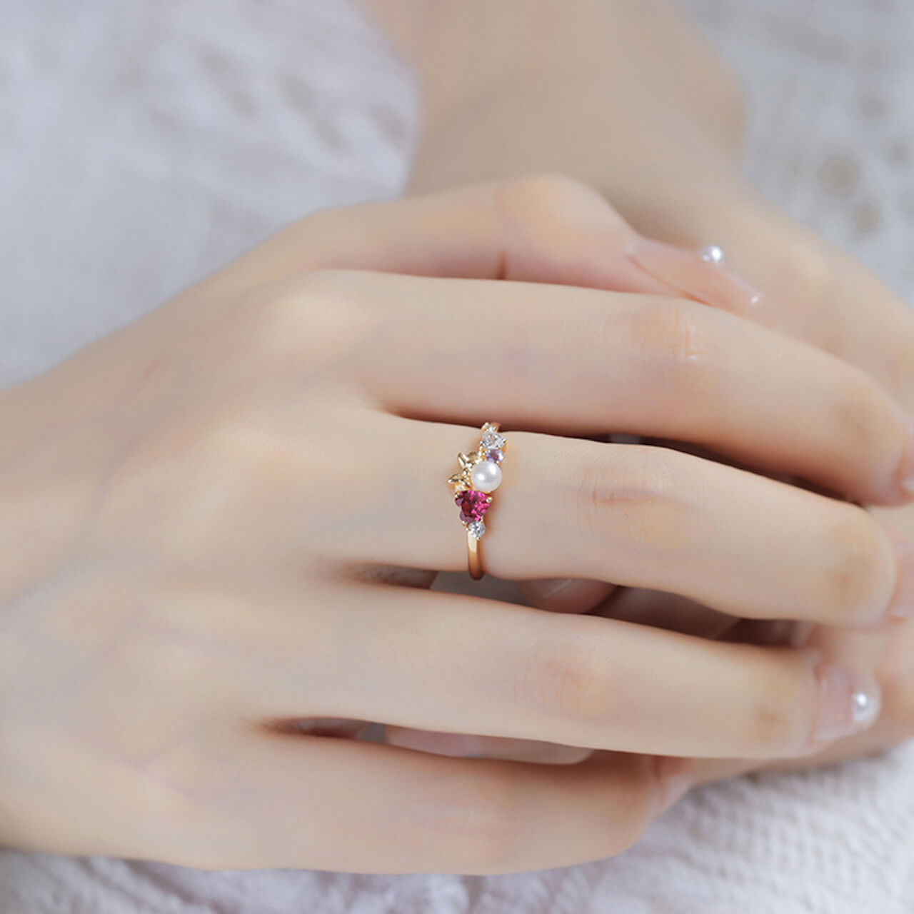 Pearl Ruby Ring - Minerva Jewelry