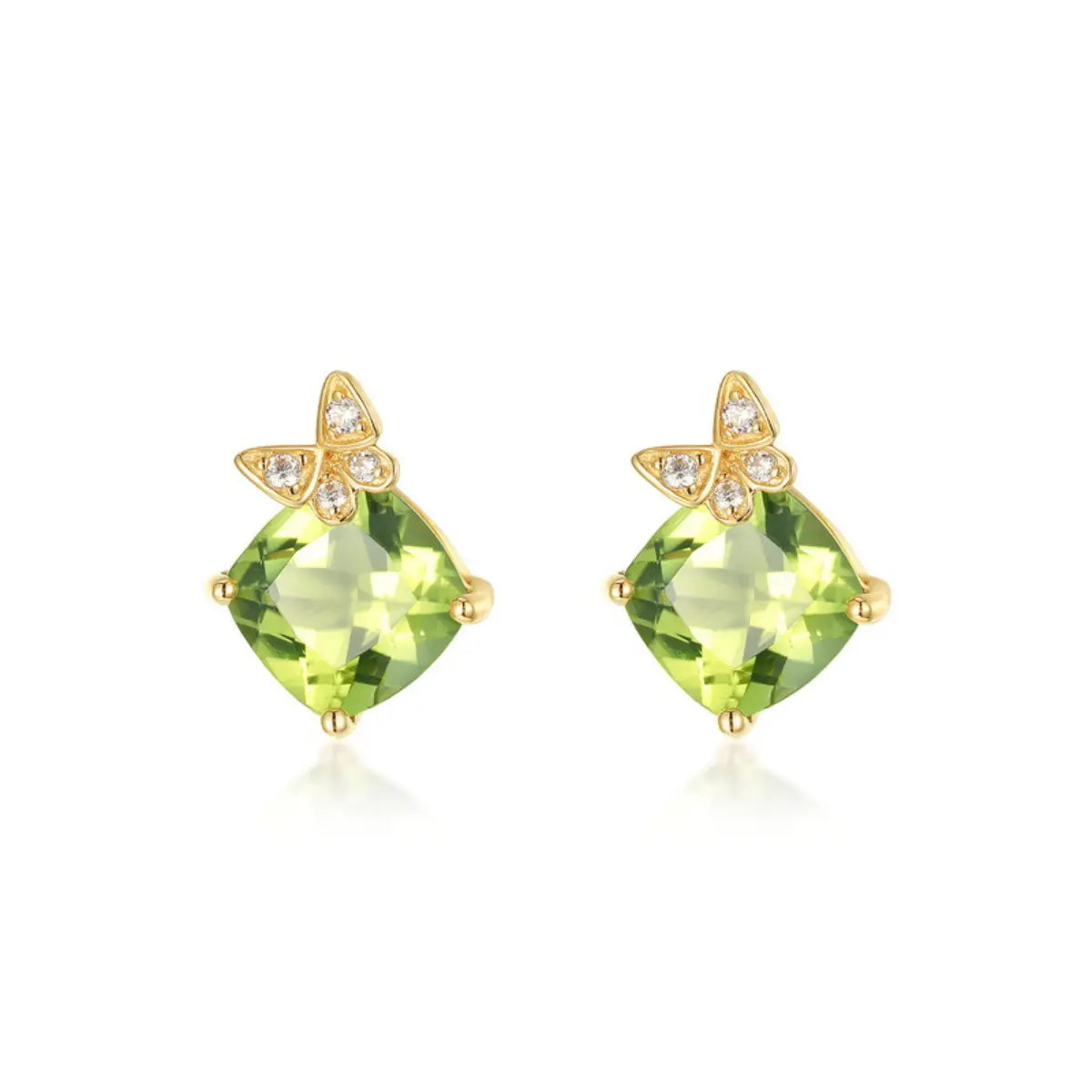 Peridot Bow Earrings