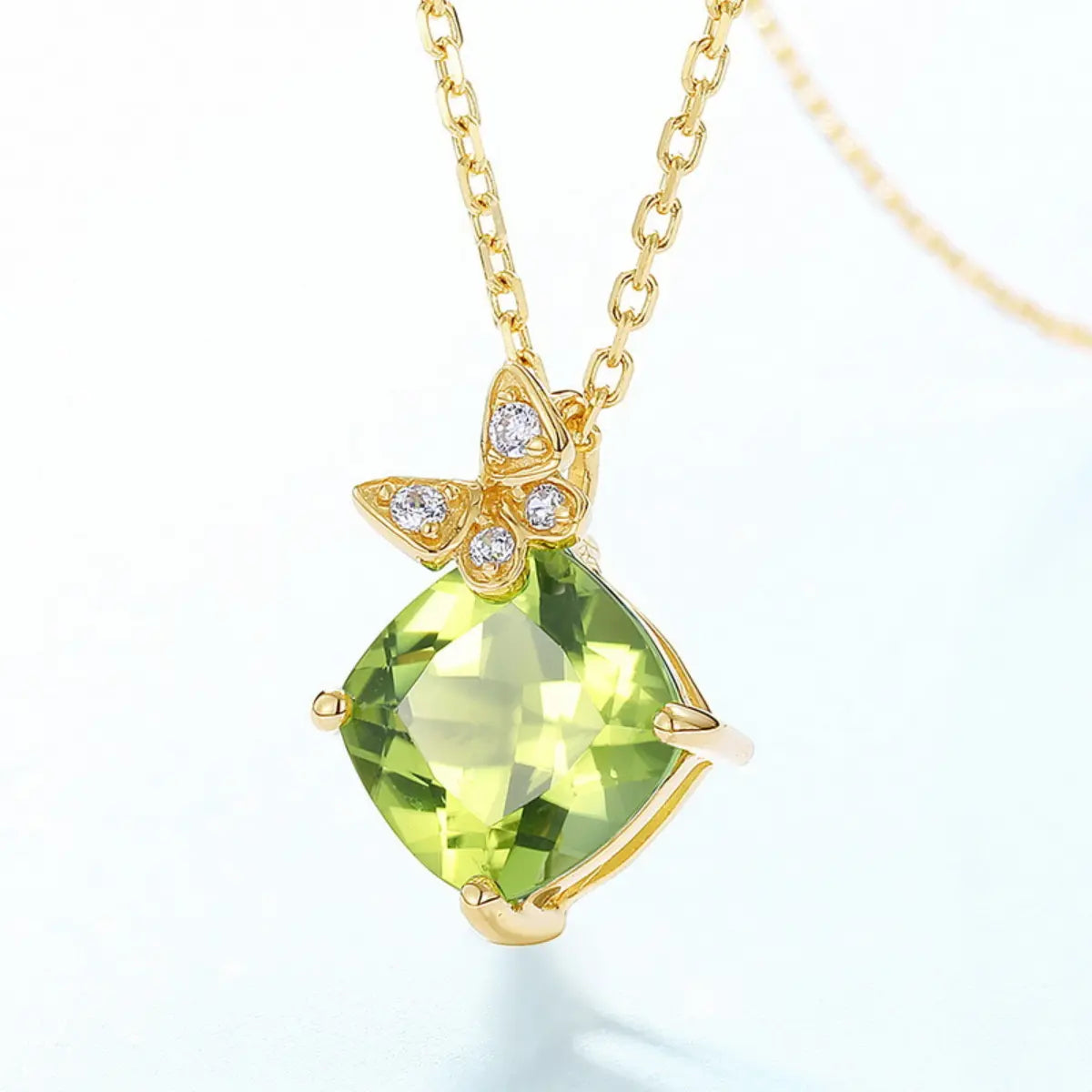 Peridot Bow Necklace