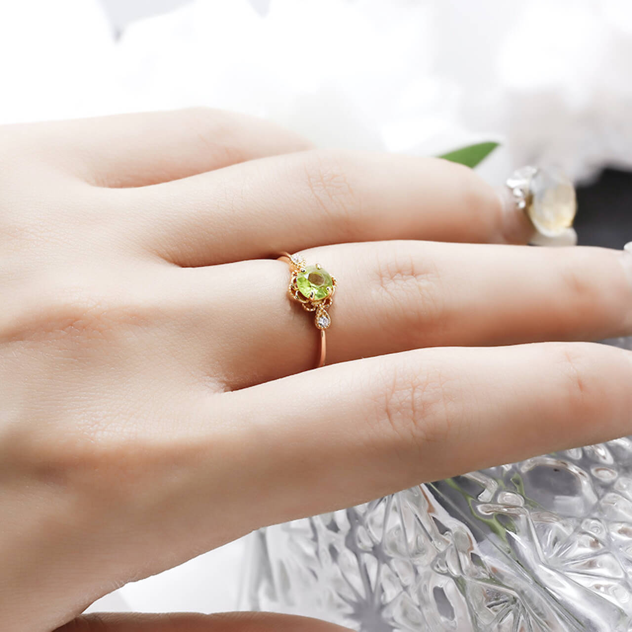 Peridot Ring - August Birthstone - Minerva Jewelry