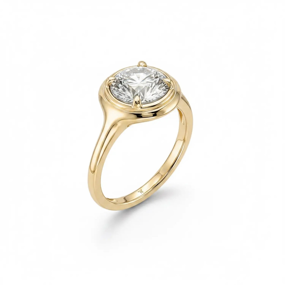 Round Moissanite Ring Lightframe Gold – The Poise