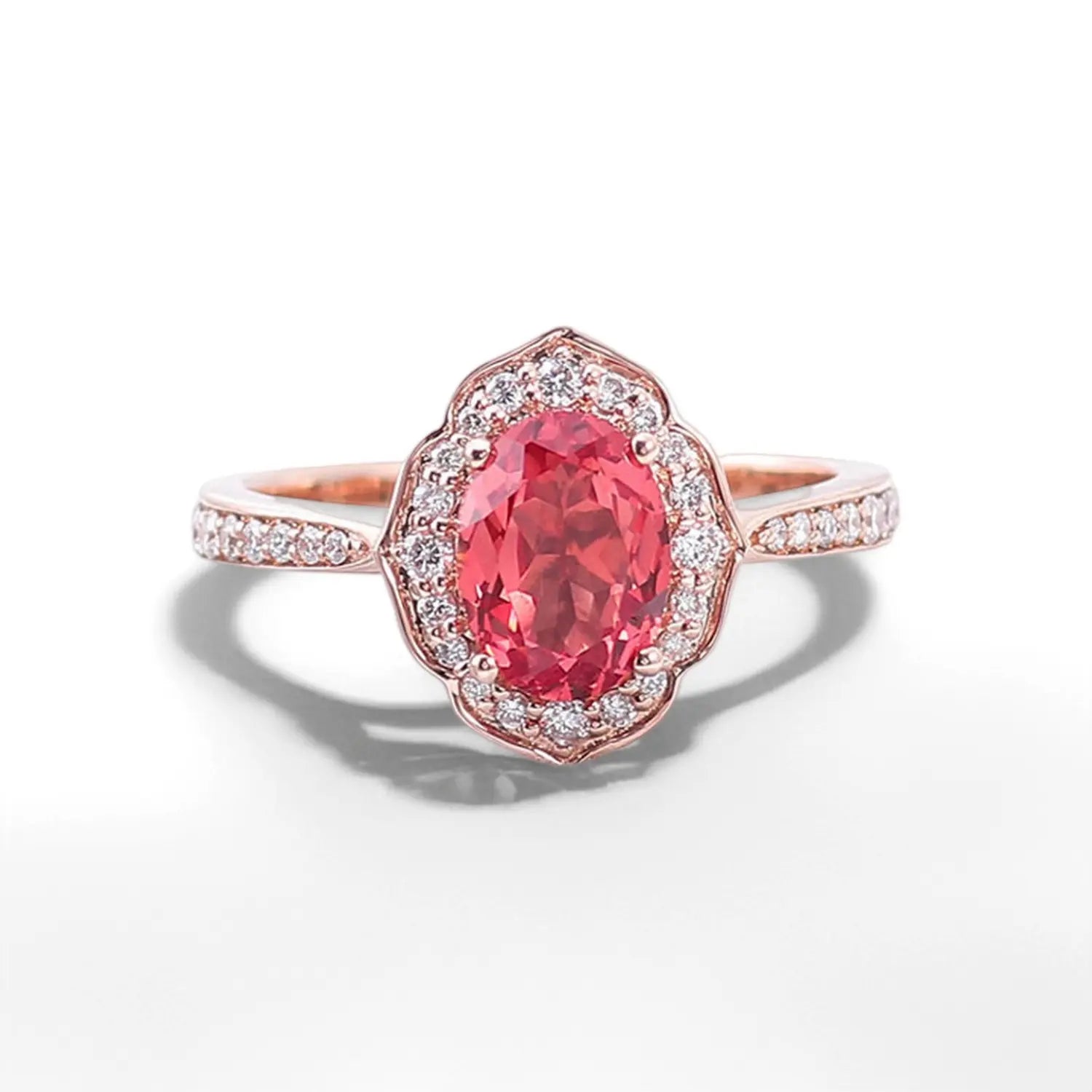 Ruby Diamond Ring – Radiant Halo