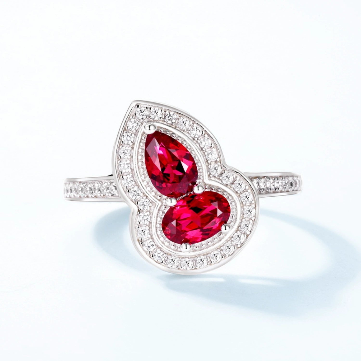 Ruby Pendant Ring – Double Gourd Fortune
