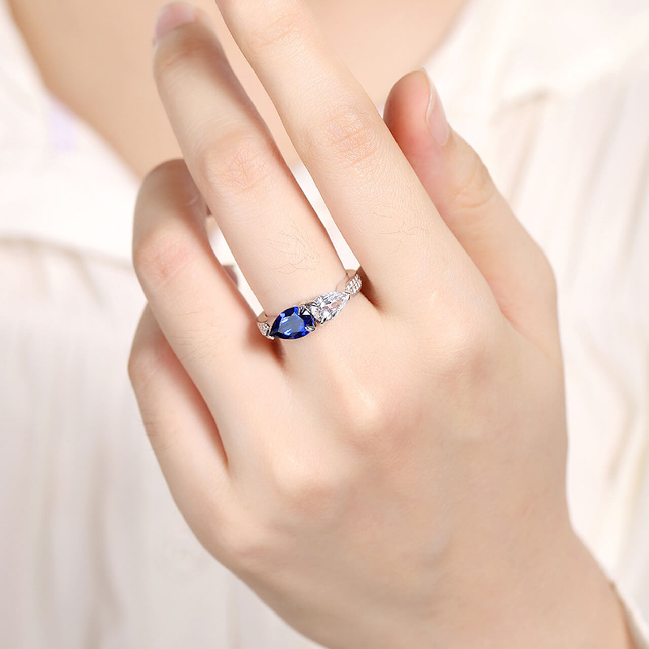 Sapphire Drop Rings - Minerva Jewelry