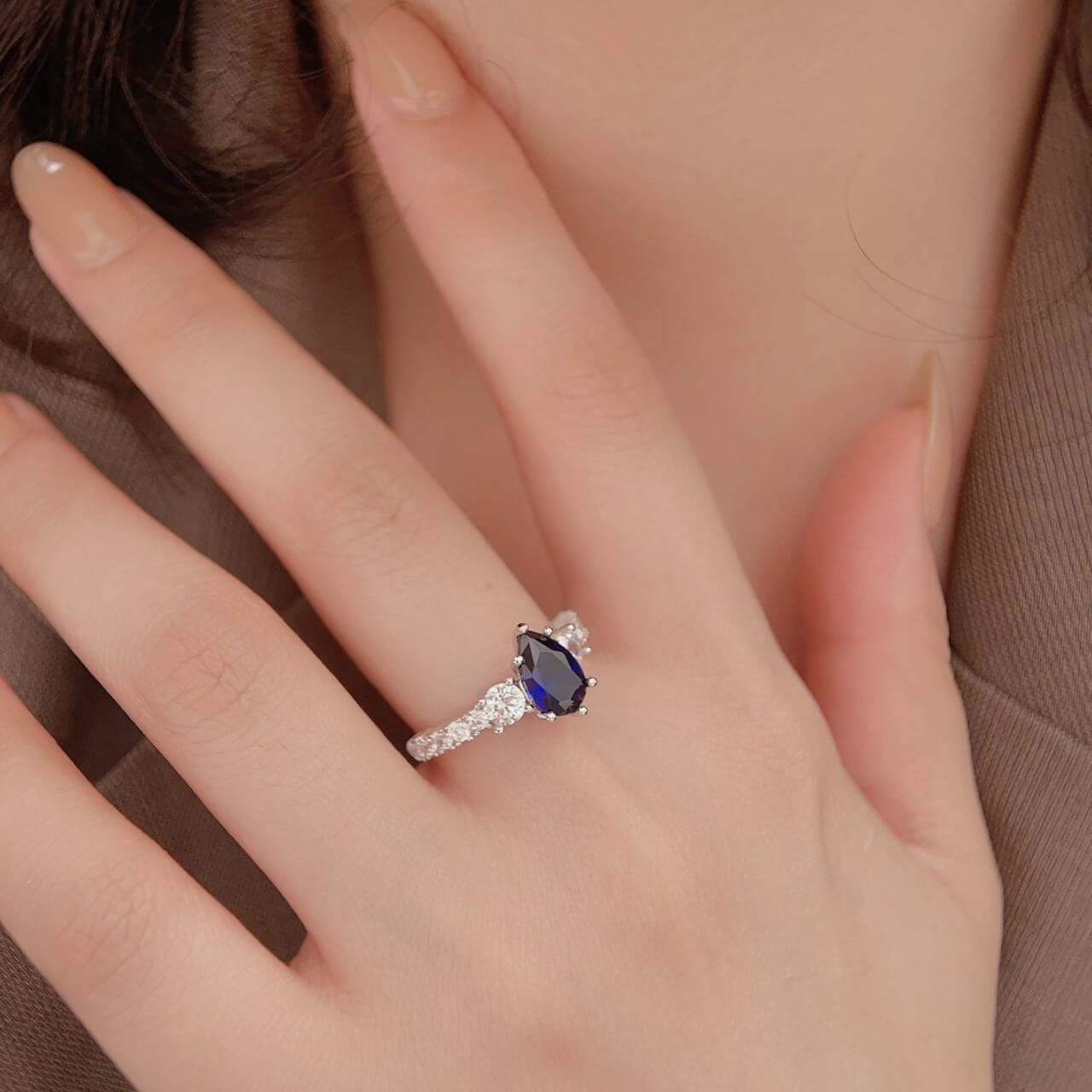 Sapphire Ring Engagement - Minerva Jewelry