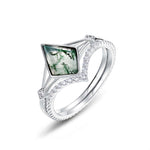 Silver Moss Agate Ring 2024 New Arrival - Minerva Jewelry