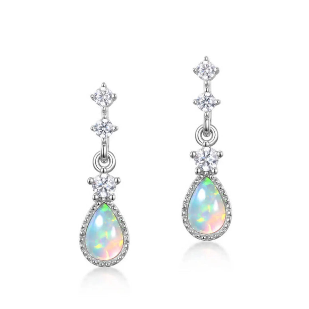 Silver Opal Earrings