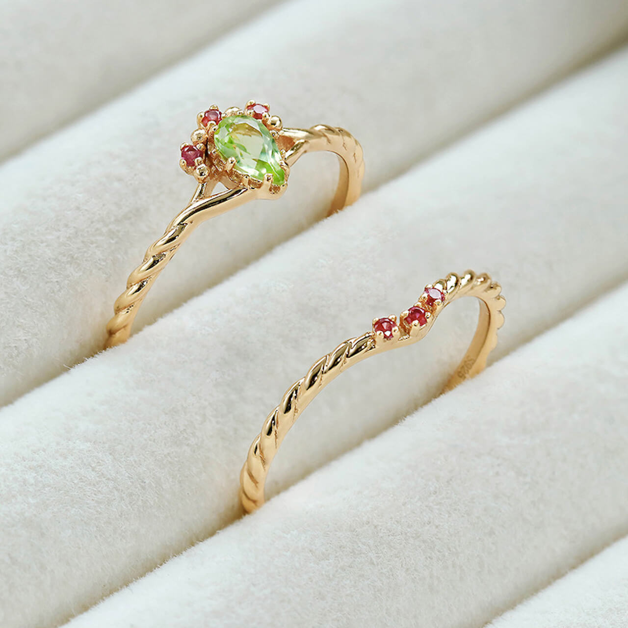 Stacking Peridot Rings - Minerva Jewelry