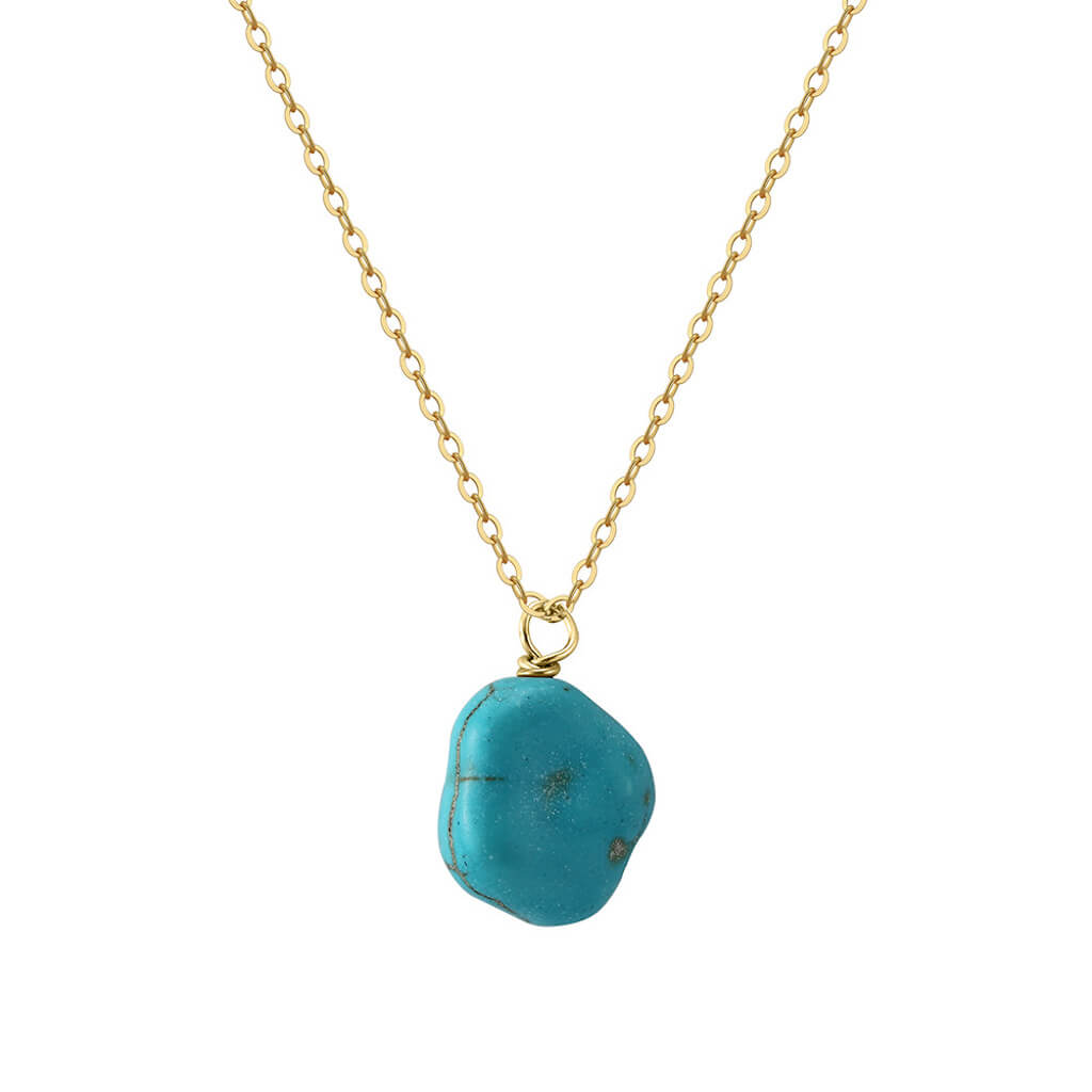 Stone Pendant Turquoise Necklace - Minerva Jewelry