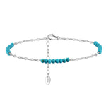 Turquoise Anklet Bracelets 925 Sterling Silver- Minerva Jewelry