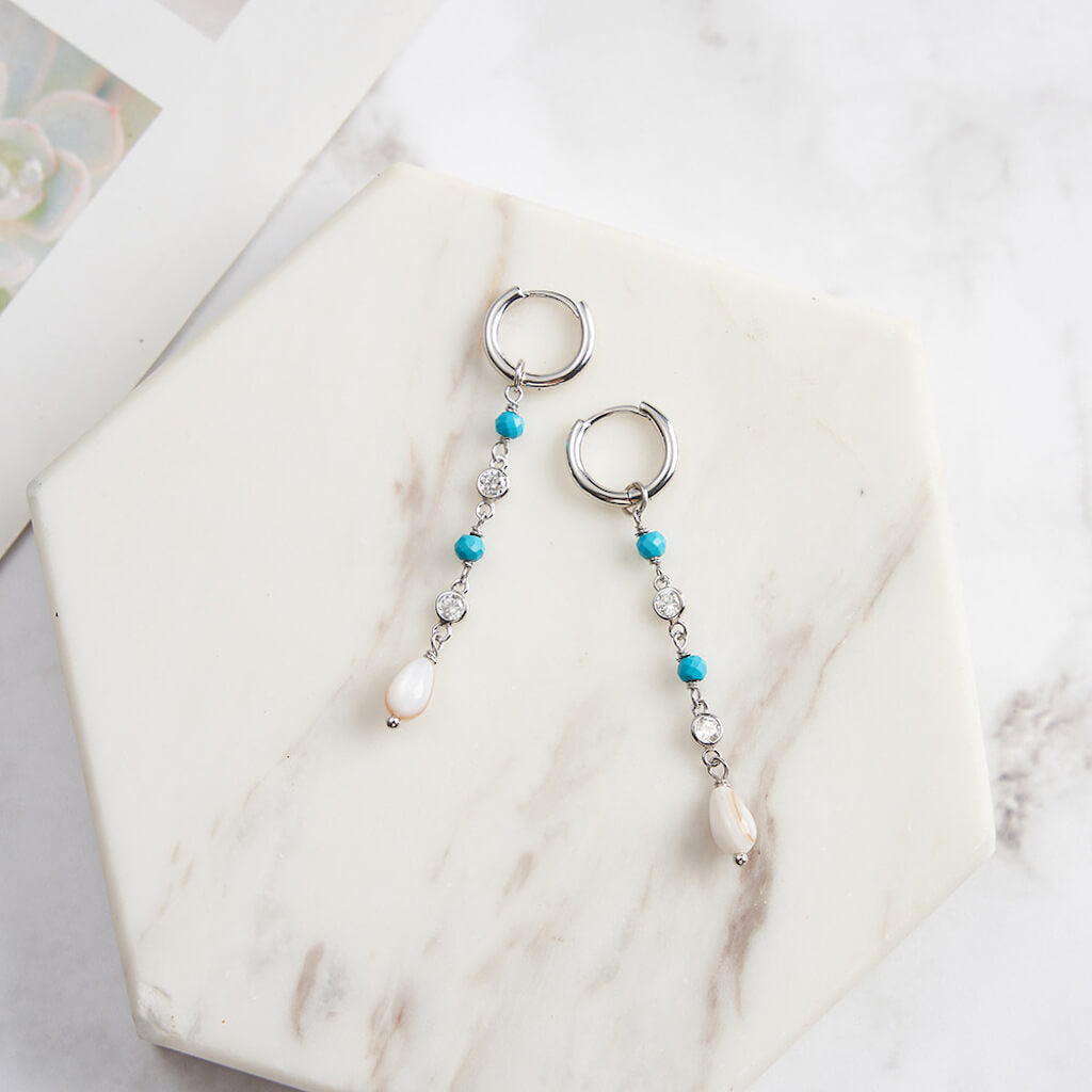 Turquoise Beaded Earrings - Minerva Jewelry