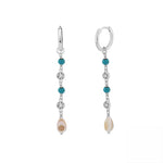 Turquoise Beaded Earrings 925 Sterling Silver- Minerva Jewelry