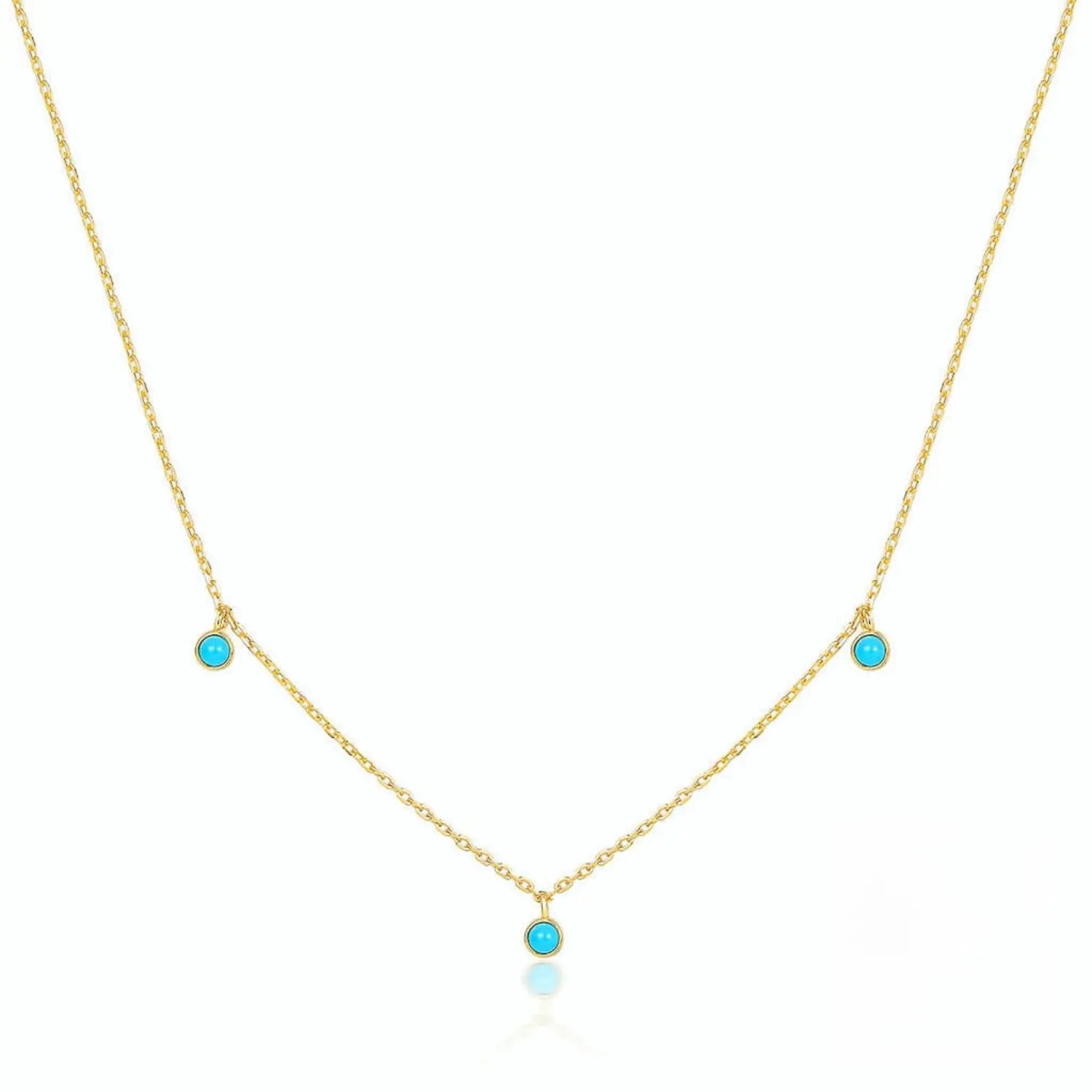 Beaded turquoise jewelry necklace representing peace, balance and timeless positivity.