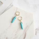 Turquoise Drop Earrings With Sterling Silver Hooks - Minerva Jewelry