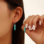 Turquoise Drop Earrings With Sterling Silver Hooks - Minerva Jewelry