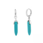 Turquoise Drop Earrings With Sterling Silver Hooks 925 Sterling Silver- Minerva Jewelry