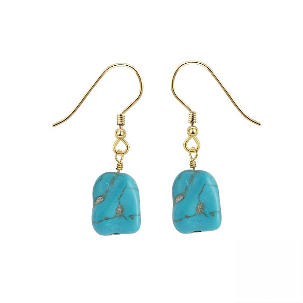 Turquoise Earrings In Gold - Minerva Jewelry