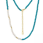 Turquoise Necklace Beads With Pearl - Minerva Jewelry