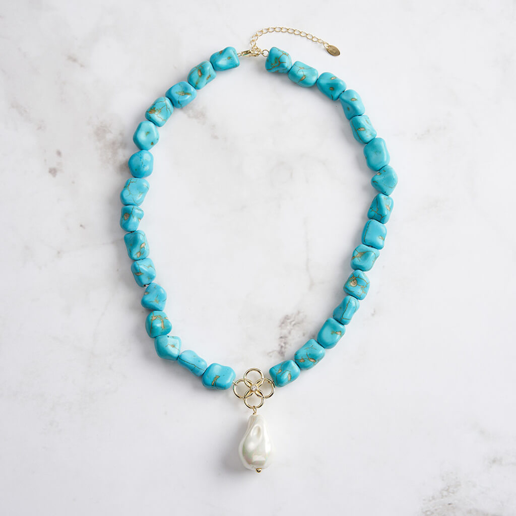 Turquoise Necklace Chunky - Minerva Jewelry